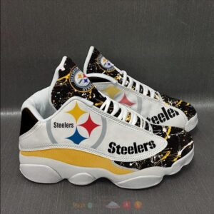 Pittsburgh Steelers Logo Black Yellow Grey Air Jordan 13 Shoes