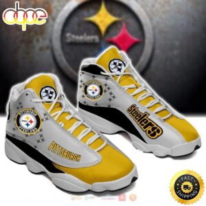 Pittsburgh Steelers NFL Yellow Grey Air Jordan 13 Shoes