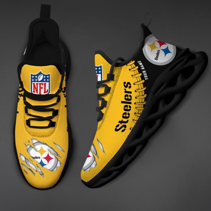 Pittsburgh Steelers Personalized NFL Max Soul Shoes