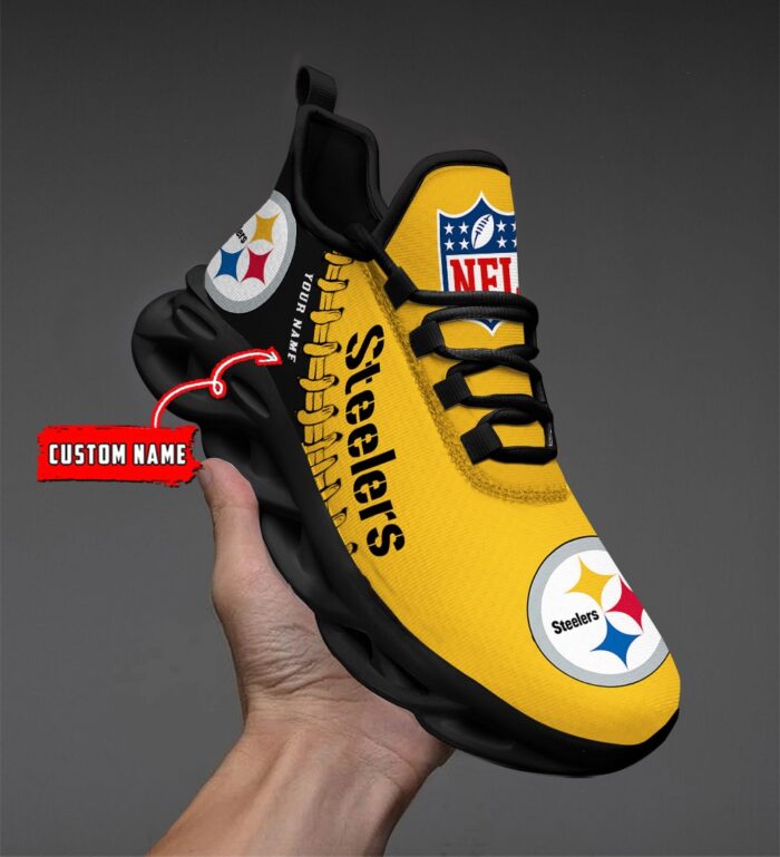 Pittsburgh Steelers Personalized NFL Max Soul Shoes Ver 2