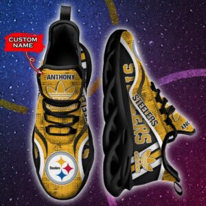 Pittsburgh Steelers Personalized NFL Max Soul Sneaker Adidas Ver 1