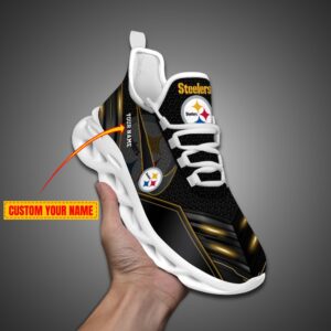 Pittsburgh Steelers Personalized NFL Neon Light Max Soul Shoes