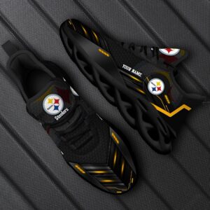 Pittsburgh Steelers Personalized NFL Sport Black Max Soul Shoes