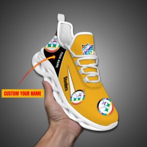 Pittsburgh Steelers Personalized Pride Month Luxury NFL Max Soul Shoes Ver 2