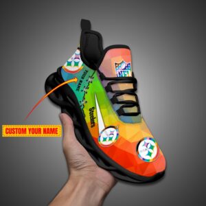 Pittsburgh Steelers Personalized Pride Month Luxury NFL Max Soul Shoes v1