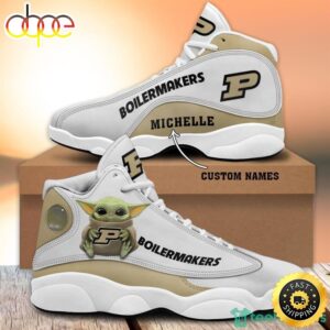 Purdue Boilermakers Fans Baby Yoda Custom Name Air Jordan 13 Sneaker Shoes