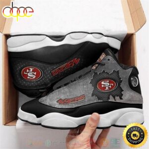 San Francisco 49Ers NFL Team Black Air Jordan 13 Shoes