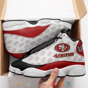 San Francisco 49Ers Nfl Football Team White Red Air Jordan 13 Shoes
