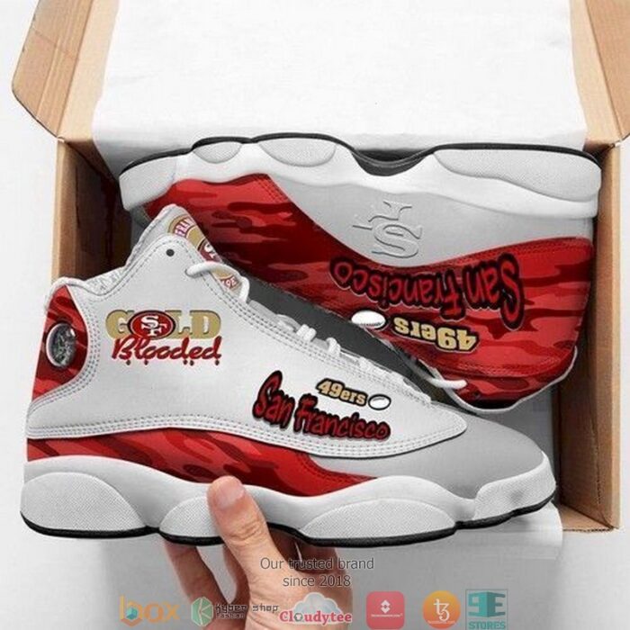 San Francisco 49Ers Nfl Teams Football Blood Air Jordan 13 Sneaker Shoes