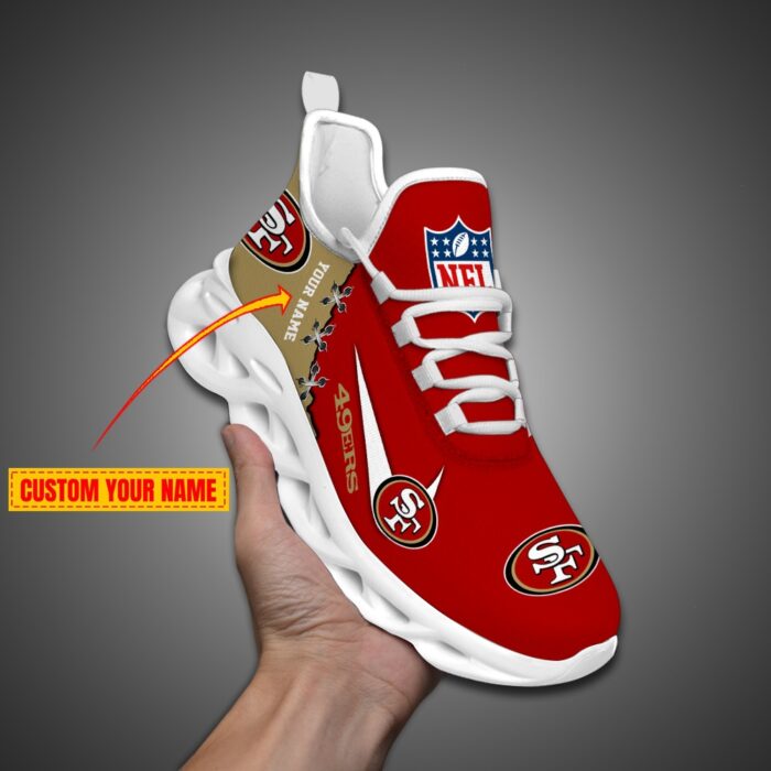 San Francisco 49ers Personalized NFL Max Soul Shoes