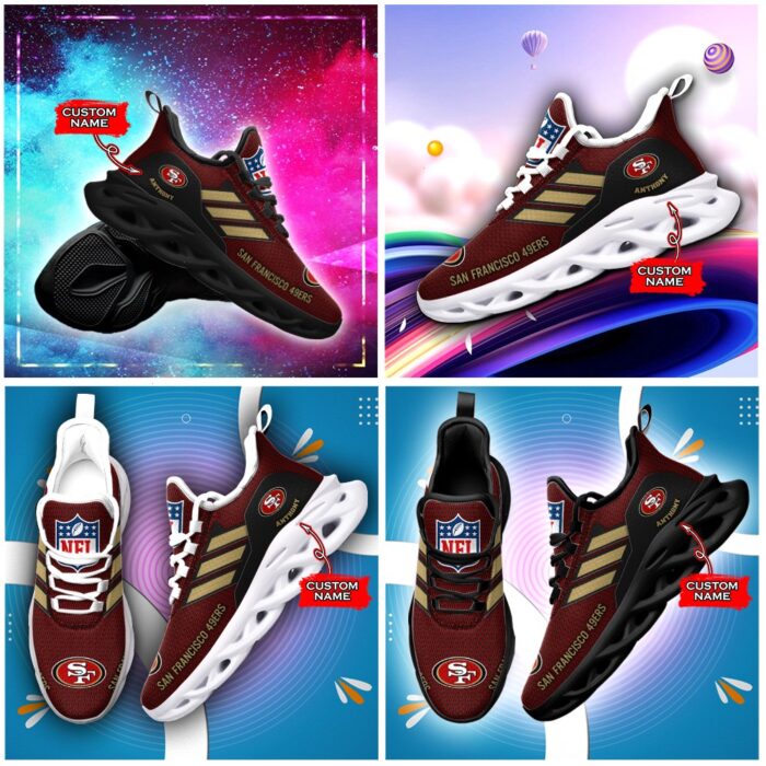 San Francisco 49ers Personalized NFL Max Soul Sneaker for Fans