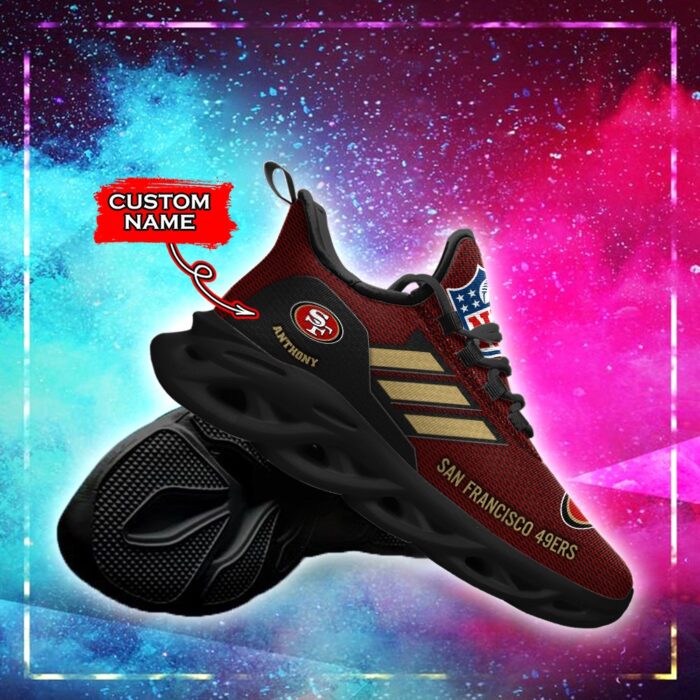 San Francisco 49ers Personalized NFL Max Soul Sneaker for Fans