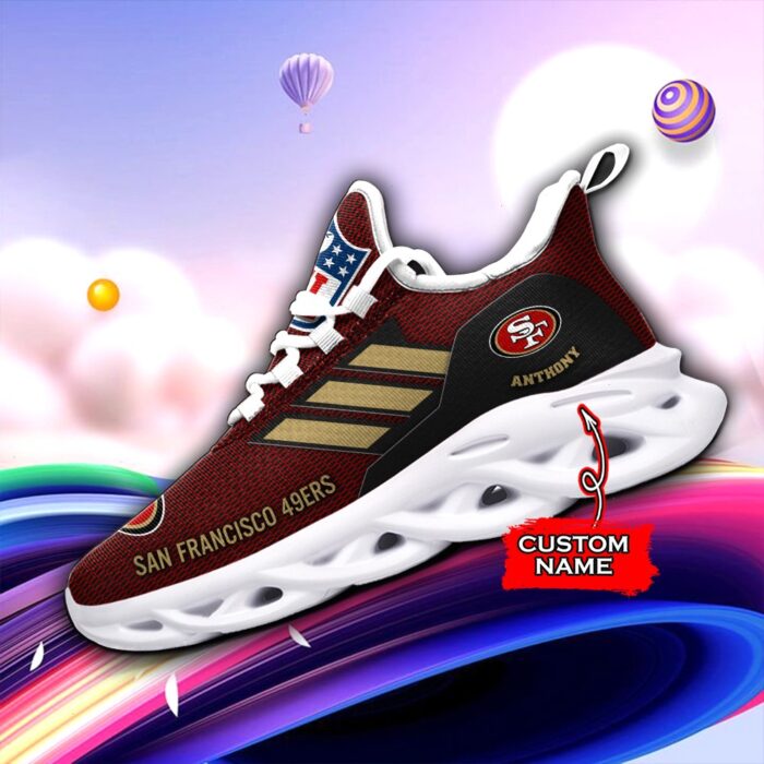 San Francisco 49ers Personalized NFL Max Soul Sneaker for Fans