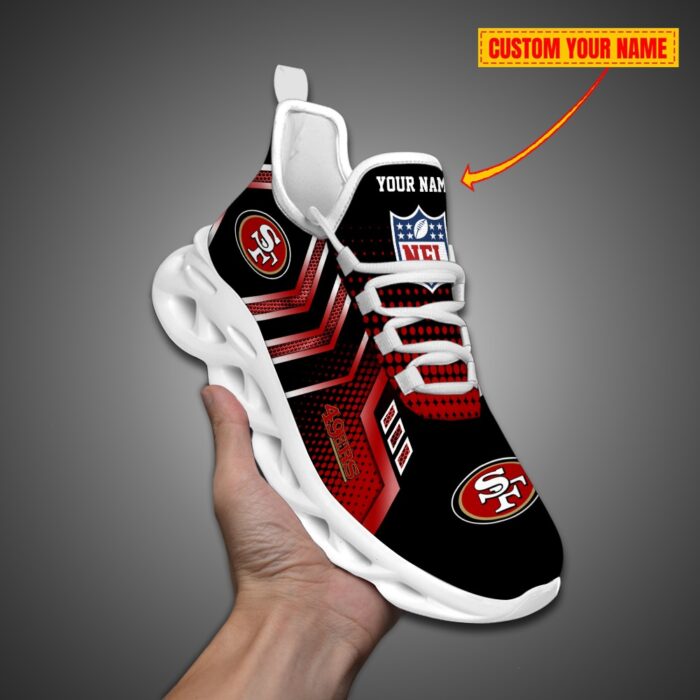 San Francisco 49ers Personalized NFL Metal Style Design Max Soul Shoes