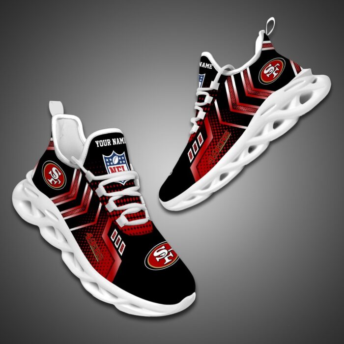 San Francisco 49ers Personalized NFL Metal Style Design Max Soul Shoes