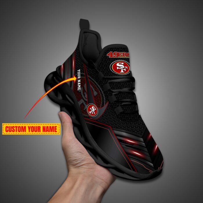 San Francisco 49ers Personalized NFL Neon Light Max Soul Shoes