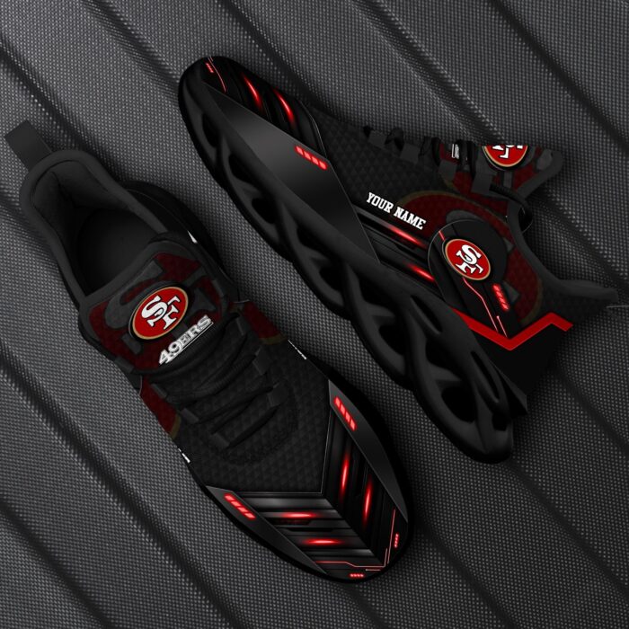 San Francisco 49ers Personalized NFL Sport Black Max Soul Shoes