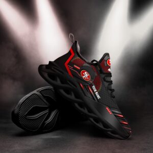 San Francisco 49ers Personalized NFL Sport Black Max Soul Shoes