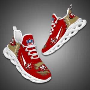 San Francisco 49ers Personalized Ripped Design NFL Max Soul Shoes