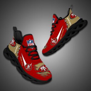 San Francisco 49ers Personalized Ripped Design NFL Max Soul Shoes