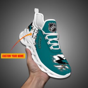 San Jose Sharks Personalized NHL Max Soul Shoes