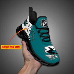 San Jose Sharks Personalized NHL Max Soul Shoes