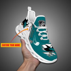 San Jose Sharks Personalized NHL Max Soul Shoes Ver 2