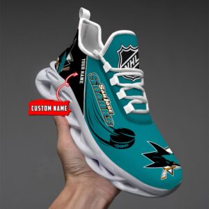 San Jose Sharks Personalized NHL New Max Soul Shoes