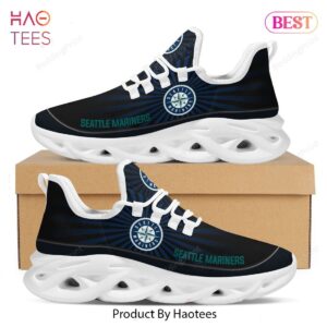 Seattle Mariners MLB Light Flashes Design Black Blue Max Soul Shoes