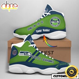 Seattle Seahawks NFL Custom Name Air Jordan 13 Shoes