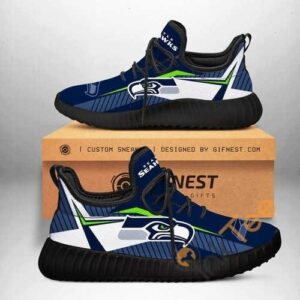 Seattle Seahawks Team Custom Shoes Personalized Name Yeezy Sneakers