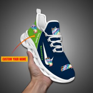 Seattle seahawks Personalized Pride Month Luxury NFL Max Soul Shoes Ver 2