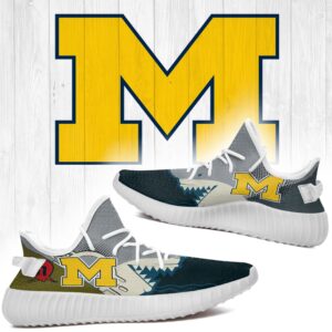 Shark Michigan Wolverines Ncaa Yeezy Shoes A130