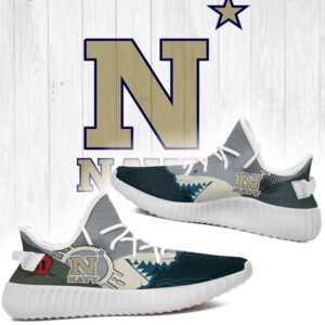 Shark Navy Midshipmen Ncaa Yeezy Shoes A117