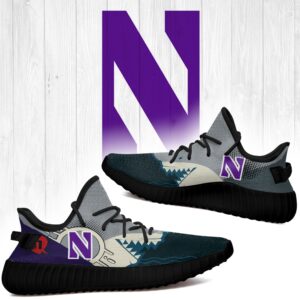 Shark Northwestern Wildcats Ncaa Yeezy Shoes A98