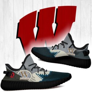 Shark Wisconsin Badgers Ncaa Yeezy Shoes A05