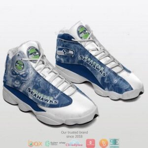 Skull Seattle Seahawks Nfl Football Team Air Jordan 13 Sneaker Shoes