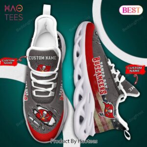 Tampa Bay Buccaneers NFL Personalized Red Grey Max Soul Shoes for Fan