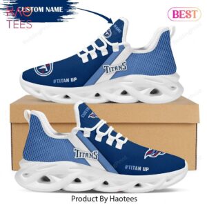 Tennessee Titans Custom Name Blue Color Max Soul Shoes