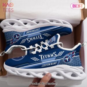 Tennessee Titans Custom Name Blue Color Max Soul Shoes for Fan