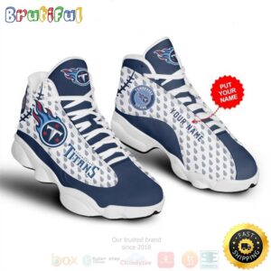 Tennessee Titans NFL Custom Name Air Jordan 13 Shoes 4