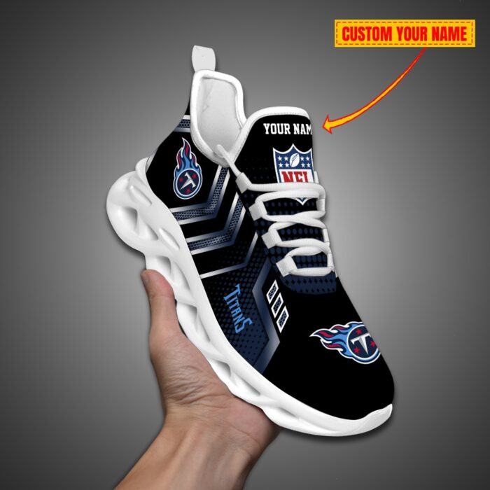 Tennessee Titans Personalized NFL Metal Style Design Max Soul Shoes
