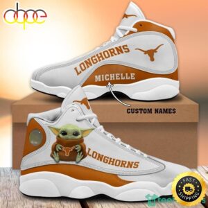 Texas Longhorns Fans Baby Yoda Custom Name Air Jordan 13 Sneaker Shoes