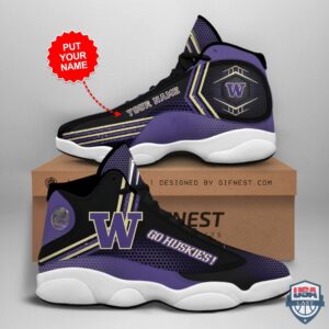 Washington Huskies Air Jordan 13 Custom Name Personalized Shoes