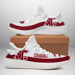 Washington State Cougars Unisex Sneaker Football Custom Shoes Washington State Cougars Yeezy Boost 3