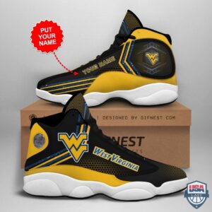West Virginia Mountaineers Air Jordan 13 Custom Name Personalized Shoes