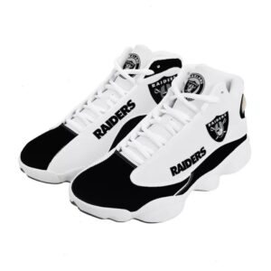 White Las Vegas Raiders JD13 Sneakers Custom Gift For Fans