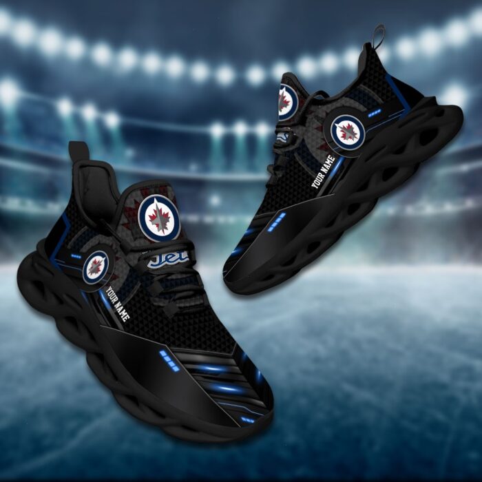 Winnipeg Jets Personalized NHL Sport Black Max Soul Shoes