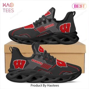 Wisconsin Badgers NCAA Black Mix Red Max Soul Shoes Fan Gift
