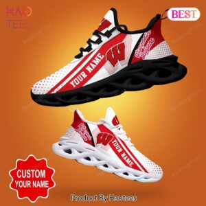 Wisconsin Badgers NCAA White Mix Red Color Max Soul Shoes